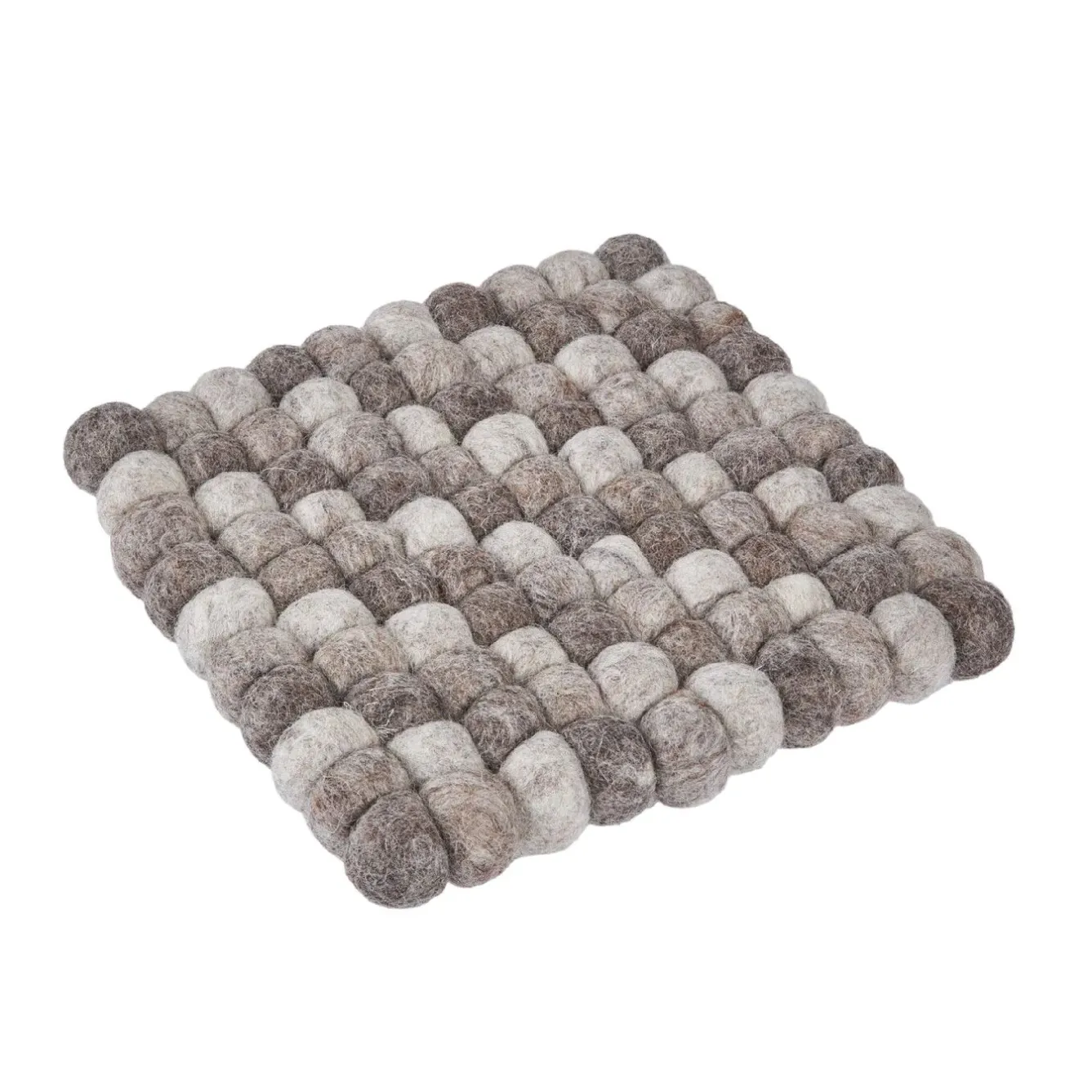 Outlet Untersetzer Filzkugeln,eckig, Taupe Mix, 18 Cm Küche|Tischdeko