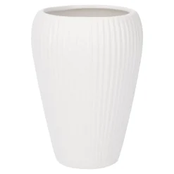 Outlet Vase Riffel, Weiß-matt, 15 Cm Vasen & Kunstblumen|Frühlingsdeko