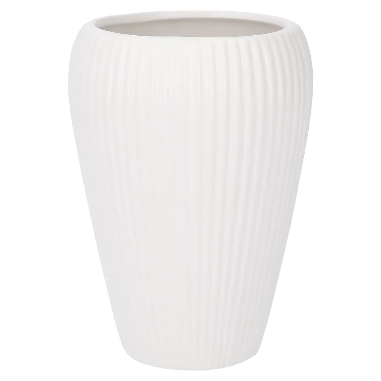 Outlet Vase Riffel, Weiß-matt, 15 Cm Vasen & Kunstblumen|Frühlingsdeko