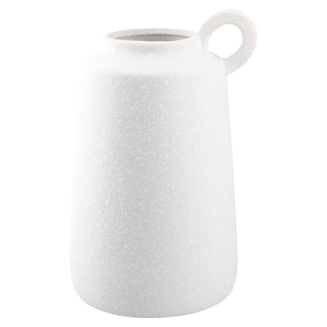 Vase Struktur Mit Henkel, Weiß, 25 Cm Vasen & Kunstblumen|Frühlingsdeko