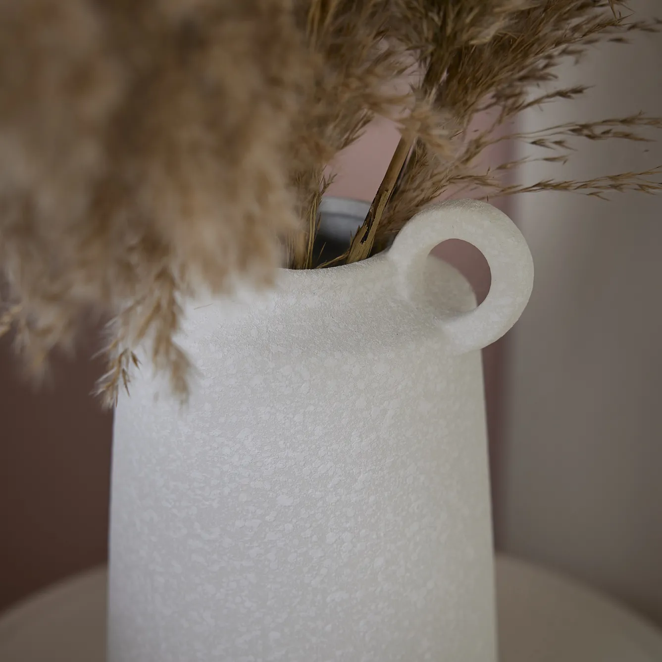 Vase Struktur Mit Henkel, Weiß, 25 Cm Vasen & Kunstblumen|Frühlingsdeko