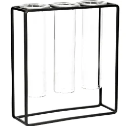 Clearance Vasen-Trio, Regenzglas Im Ständer Deko-Objekte|Vasen & Kunstblumen
