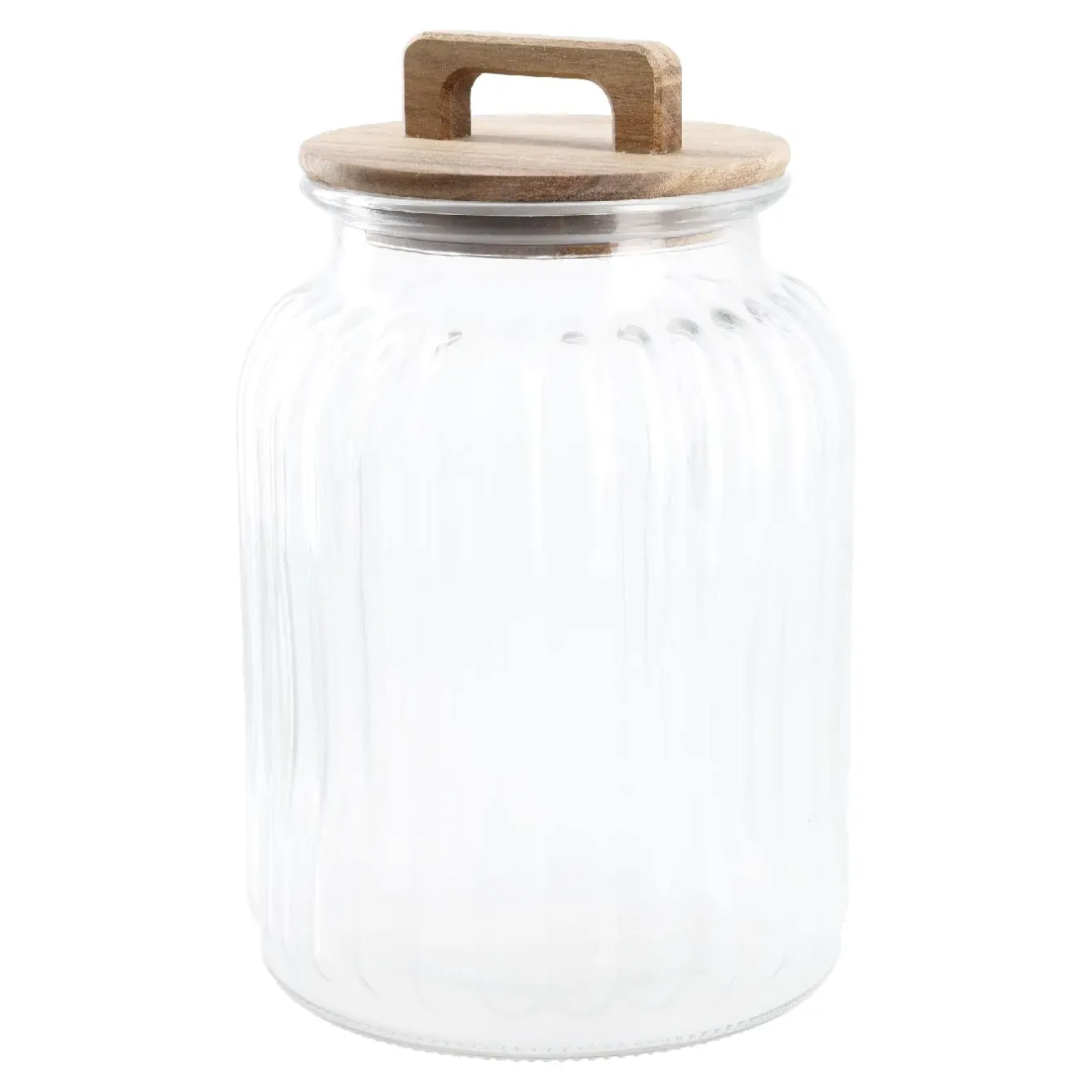 Clearance Vorratsglas Rille Mit Holzdeckel, 2.2 Liter Salty- Und Candybar|Organisation