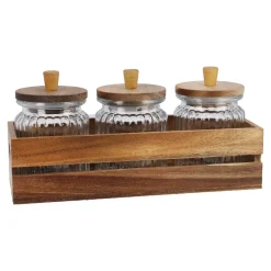 Hot Vorratsglas-Trio In Holzbox, Klar/natur Salty- Und Candybar|Organisation