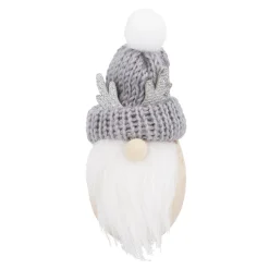 Wichtel Mütze/Geweih, Grau, 9 Cm Figuren|Weihnachtsdeko