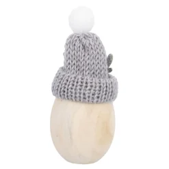 Wichtel Mütze/Geweih, Grau, 9 Cm Figuren|Weihnachtsdeko