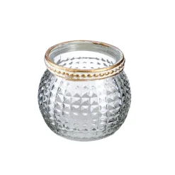 Hot Windlicht Saira, Metallrand, Klar/Karo, 5 Cm Standesamt- Und Traudeko|Tischdeko Hochzeit