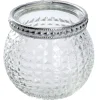 Clearance Windlicht Saira, Metallrand/silber, Klar/Karo, 5 Cm Standesamt- Und Traudeko|Tischdeko Hochzeit