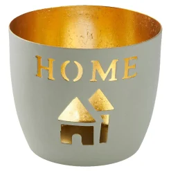 Hot Windlicht Spruch, Home/hellgrau, 10 X 8.5 Cm Windlichter & Laternen