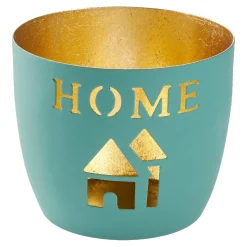 Sale Windlicht Spruch, Home/türkis, 10 X 8.5 Cm Windlichter & Laternen