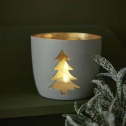 Sale Windlicht Spruch/Xmas, Tanne/hellgrau, 10 X 8.5 Cm Windlichter & Laternen|Weihnachtsdeko